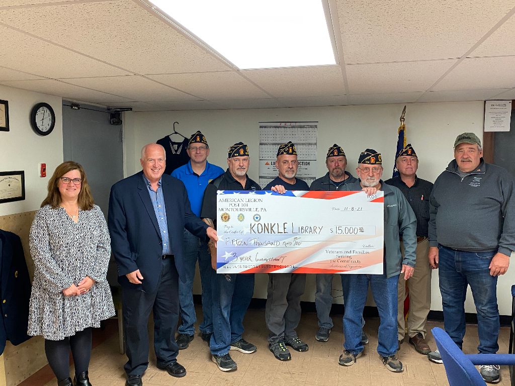 american legion post club 104 supports konkle library